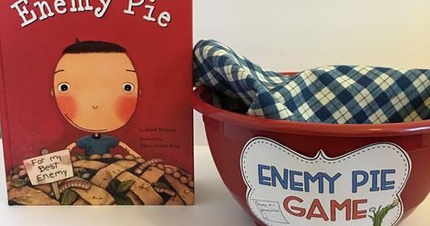 I spend a lot of my day helping students resolve conflicts. Finding good books on this subject is very important to incorpo... Enemy Pie Activities, Enemy Pie, Kindness Classroom, Pie Game, 1st Grade Books, Mindfulness Colouring, Grade Book, Book Talk, Classroom Setting