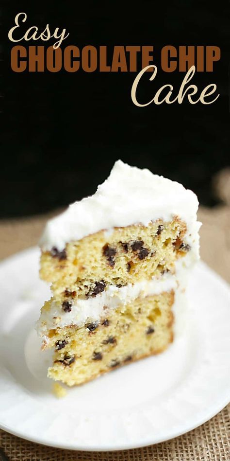 Easy Chocolate Chip Cake, Doctored Cake Mix Recipes, Chocolate Chip Cake Recipe, Cake Mix Doctor, Chocolate Chip Bundt Cake, Doctor Cake, Chocolate Chip Cake, Chocolate Chip Recipes, White Cake Mixes