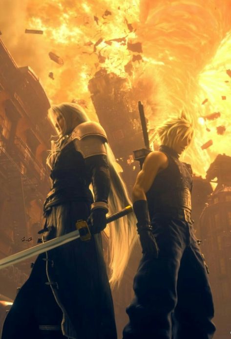 Cloud And Sephiroth, Tifa Ff7 Remake, Ff7 Remake, Final Fantasy Cloud Strife, Final Fantasy Vii Cloud, Final Fantasy Sephiroth, Final Fantasy Cloud, Cloud And Tifa, Final Fantasy Collection