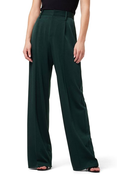 Dark Green And Navy, Navy Slacks, High Waist Wide Leg Trousers, Badass Outfit, Slouchy Pants, Romantic Blouses, Relaxed Trousers, Perfect Denim, Shirt Tucked In