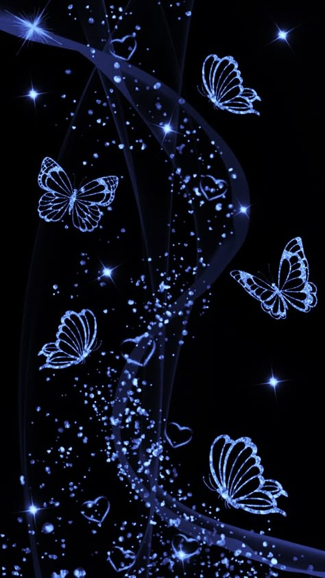 Wallpaper Backgrounds Black And Blue, Butterflies Aesthetic Wallpaper, Hd Black Wallpaper, Black Butterflies Aesthetic, Black Lovers, Dark Blue Sky, Blue Butterfly Wallpaper, White Butterflies, Whatsapp Wallpaper Cute