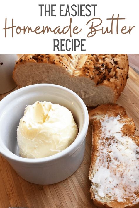 This homemade butter recipe is delicious and super easy, too! Learn how to make homemade butter with this quick recipe. Easy Homemade Butter, Buttermilk Recipe, Flavored Butter Recipes, Butter Recipes Homemade, Diy Butter, Make Butter, Mixer Recipes, Buttermilk Recipes, Flavored Butter