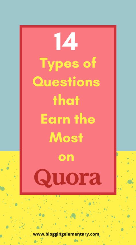 On Quora, some questions surely earn more money than others. As somebody aspiring to monetise on Quora, it is important that you know exactly which questions earn money under the Quora Partner Program Having been a part of the Quora Partner Program for more than a year now, I’ve realised that there are at least 14 type of questions that monetise more quickly and up to a larger amount. #quoraquestions #quorapartnerprogram #earnmoneyonline #quoramarketing #quora #socialmediamarketing Quora Questions, Debt Freedom, Answering Questions, Affiliate Marketing Tips, Some Questions, Earn More Money, Money Tips, Earn Money Online, More Money