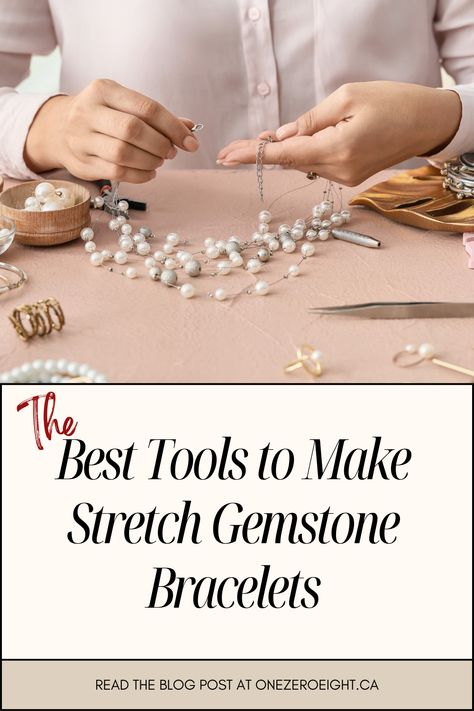 Ready to start making your own stretch gemstone bracelets? Visit our One Zero Eight blog to discover the 6 best tools to get you crafting like a pro! Whether you're a beginner or looking to refine your technique, our guide provides essential tools that make bracelet making easy and enjoyable. Learn what you need to create beautiful, durable pieces you'll love wearing or giving as gifts. Click now to find out how to equip yourself for this fun and creative hobby! Making Gemstone Bracelets, How To Make Crystal Bracelets, Crystal Bracelets Diy, Gemstone Chips Bracelet, Bracelet To Make, How To Make Crystals, Make Bracelet, Positive Intentions, Make Your Life Better