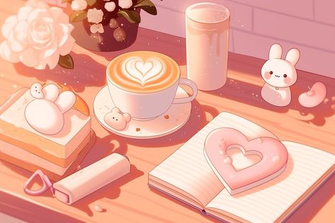 Cafe Window Aesthetic, Cute Wallpaper Desktop Hd, Custom Laptop Wallpaper, Cute Wallpapers For Desktop, Food Desktop Wallpaper, Cute Desktop Wallpaper Aesthetic Laptop, Cute Aesthetic Images, Anime Coffee Shop, Pfp Ideas Aesthetic