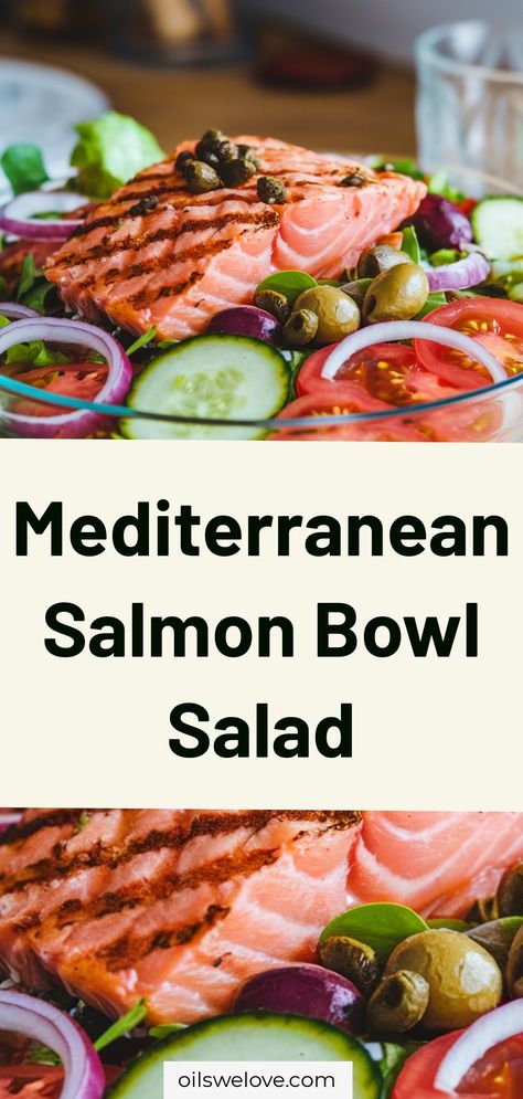 Discover 20+ Best Mediterranean Diet Salads perfect for a healthy lifestyle! Dive into delicious Salmon Salad Bowls that are ideal for lunch or dinner. These Mediterranean recipes are packed with anti-inflammatory ingredients and light flavors. Get inspired with salmon ideas for your next meal today! Salmon And Greek Salad, Mediterranean Salmon Salad, Mediterranean Diet Salads, Salmon Salad Bowl, Diet Salads, Salmon Ideas, Mediterranean Dip, Mediterranean Appetizers, Mediterranean Salmon