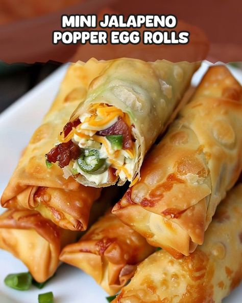 Recipes Ania Mini Jalapeno Popper Egg Rolls, Jalapeno Popper Egg Rolls, Farmhouse Recipes, Egg Roll Ingredients, Grandma Cooking, Making Mac And Cheese, Breakfast Meals, Shredded Cheddar Cheese, Pot Stickers