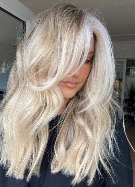 The Perfect Blonde, Blonde Layered Hair, Rambut Brunette, Fall Blonde Hair, Icy Blonde Hair, Blonde Hair With Bangs, Perfect Blonde, Money Piece, Blonde Hair Inspiration