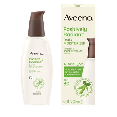 Positively Radiant Daily Face Moisturizer SPF 30 | AVEENO® Aveeno Face Moisturizer, Aveeno Moisturizer, Aveeno Positively Radiant, Spf Face Moisturizer, Caudalie Beauty Elixir, Beauty Elixir, Moisturizing Face Cream, Sunscreen Moisturizer, Facial Moisturizers