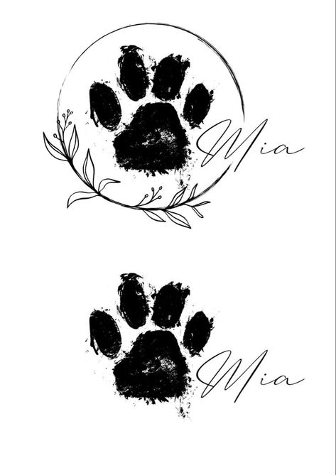 Paw Print Tattoo Dog Minimalist, Pet Print Tattoo, Cat Paw Memorial Tattoo, Pet Tattoos Cat Paw Prints, Memory Tattoo For Dog, Pet Paw Print Tattoo Placement, Black And White Wrist Tattoo, Small Tattoos Dog Paw Prints, Paw Print And Flower Tattoo Dogs