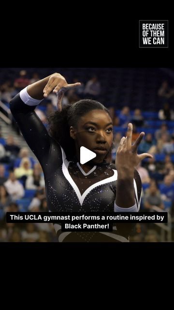 Because of Them We Can® on Instagram: "Check out Chae Campbell from UCLA gymnastics! This senior is a total champ with seven national titles and some serious skills. Her latest routine at the pre-season 'Meet the Bruins' was inspired by 'Black Panther'. 🤸‍♀️💫⁠
⁠
🎥: TikTok / femalequotient⁠
⁠
-⁠
#becauseofthemwecan⁠ #homeofblackexcellence⁠
⁠
⁠
👉🏾Follow @becauseofthem to join our community for more positive and uplifting Black stories, news, and more ✨⁠" Black Gymnast, Black Panther, Gymnastics, Panther