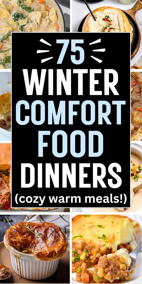 Winter casserole recipes for dinner Fall Weather Food Recipes, Food Good For Colds, Chilly Weather Dinner Ideas, Cold Day Meals Easy Recipes, Cold Winter Dinner Ideas, Dinner For Winter Nights, Fancy Comfort Food, Comfort Food Cold Weather, Dinner For Colds