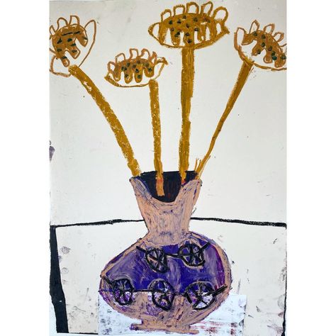 Flowers Cutout, Pastel Collage, Collage Flowers, Dried Sunflowers, But Is It Art, Fish Vase, Draw Painting, Abstract Floral Art, Drawing Paper