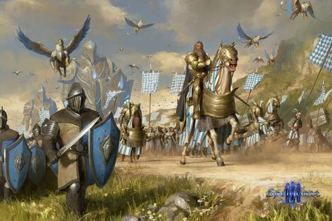 ArtStation - Human army, senfeng chen Fantasy Story Ideas, Fantasy Battle, Fantasy Armor, Fantasy Art Landscapes, High Fantasy, Fantasy Warrior, Arte Fantasy, Fantasy Rpg, Fantasy Inspiration