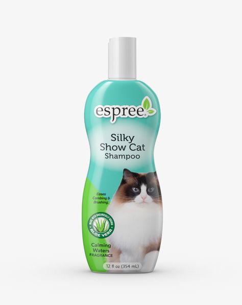 Our best cat shampoo produces a show cat look | Espree Cat Shampoo, Paper Duck, Long Haired Cats, Wet Cat, Cat Items, Long Coats, Aloe Vera Juice, Safflower Oil, Best Cat