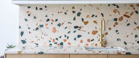 Maintaining your terrazzo countertop Terrazzo Kitchen Countertops, Kitchen Terrazzo, Terrazzo Countertops, Terrazzo Countertop, Terrazzo Kitchen, Terrazzo Design, Terrazzo Tile, Modern Craftsman, Commercial Design