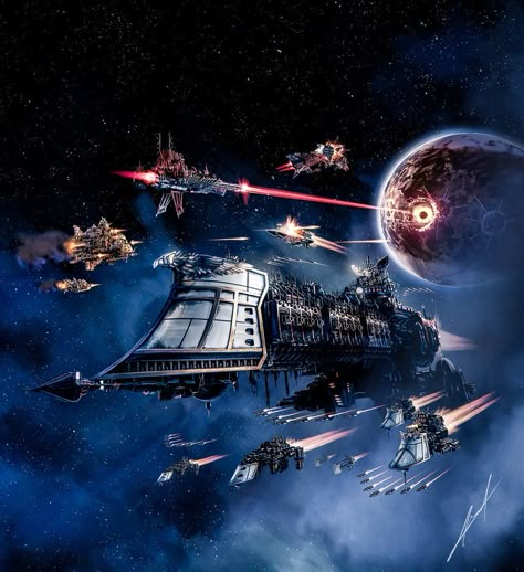 Battlefleet Gothic: Armada by Callyste Battlefleet Gothic Armada, 40k Ships, Gothic Inspiration, Battlefleet Gothic, Space Fleet, 40k Warhammer, 40k Terrain, 40k Art, 40k Artwork