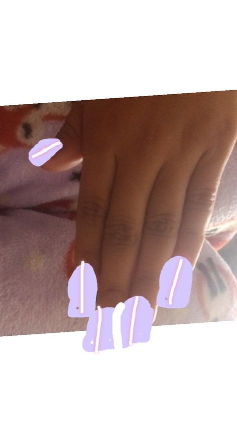 purple nails with a white and pink line Purple Nails, Nails, Purple, Pink, White, Quick Saves