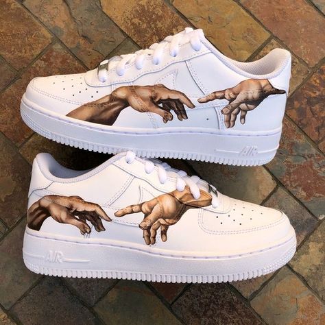 Custom Shoes Air Force, White Black Shoes, Shoes Air Force, Air Force One Shoes, Custom Painted Shoes, Custom Shoes Diy, Diy Sneakers, Nike Shoes Air Force, Painted Sneakers