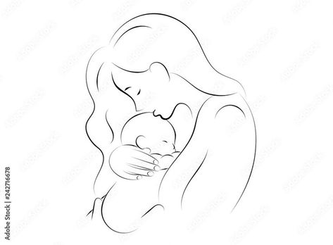 Mother With Baby Drawing, Baby And Mom Drawing, Mom Holding Baby Tattoo, Mom Holding Baby Drawing, Mother Child Drawing, Mom And Baby Drawing, Mother And Child Tattoo, Mom And Baby Line Art, Mother And Child Drawing