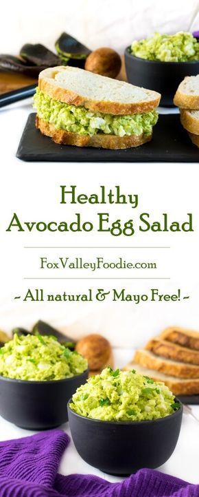 Healthy Avocado Egg Salad recipe - Mayo Free via @foxvalleyfoodie Muffins Paleo, Avocado Recipes Healthy, Avocado Dessert, Healthy Avocado, Clean Eating Lunch, Avocado Egg Salad, Keto Pancakes, Egg Salad Recipe, Easy Clean Eating