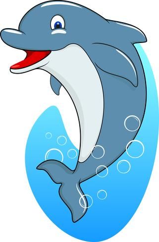 Dolphin Clipart, Dolphin Drawing, Cartoon Dolphin, Ocean Birthday Party, Baby Animal Drawings, Art Drawings For Kids, Free Clip Art, Painting For Kids, Cartoon Drawings