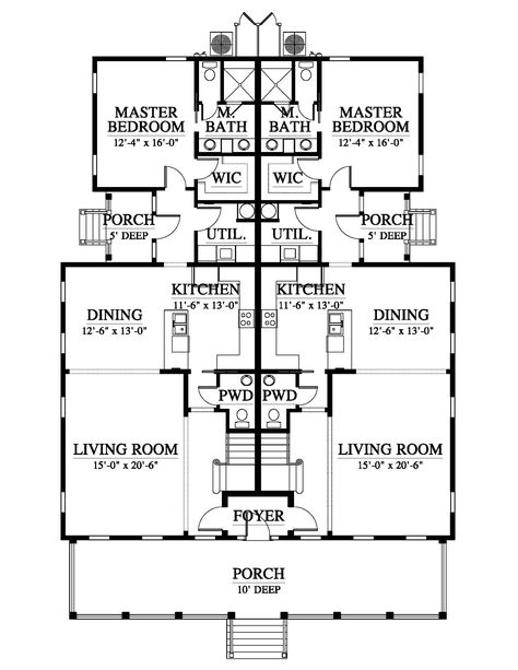 Twin Bunglow Plans, Twin House Design Plan, Twin Home Floor Plans, House With Basement Floor Plans, Twin House Plan, House With Basement, Bungalow Designs, House Plans 2 Story, 2 Story House