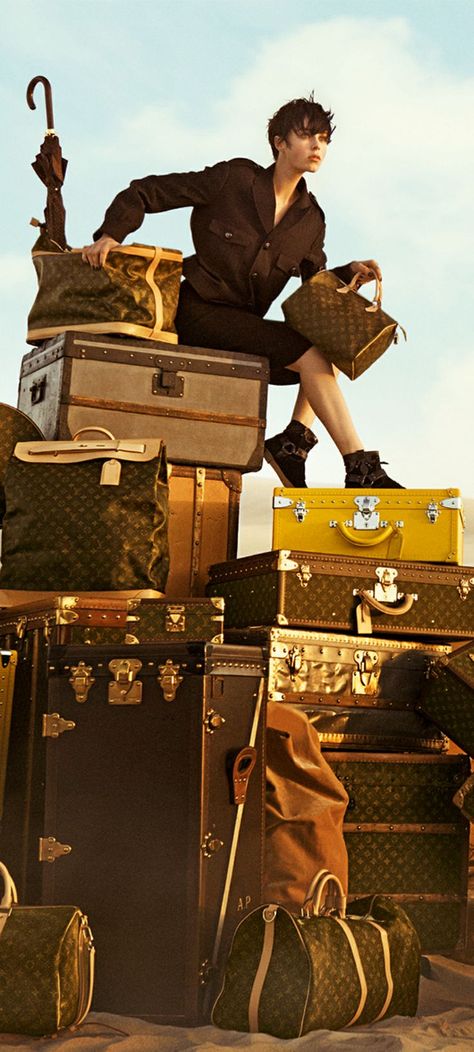 Louis Vuitton Bags - One tends to over pack sometimes  - Explore the World with Travel Nerd Nici, one Country at a Time. http://TravelNerdNici.com Louie Vuitton, Photo Star, Safari Chic, It Bag, Best Ads, Vintage Luggage, Jumping For Joy, Suitcases, Wish List