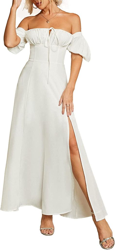 Summer Puff Sleeve Maxi Dress Short Sleeve Wedding Dress, Flowy Summer Dresses, Backless Bodycon Dresses, Cami Maxi Dress, Long Beach Dress, Split Maxi Dress, Flowy Maxi Dress, Long Dress Casual, Slim Fit Dresses