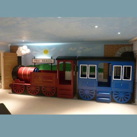 Train Bed, Thomas Bedroom, Train Bedroom, Carriage Bed, Room Children, Training Room, Train Room, Train Theme, Kids Training