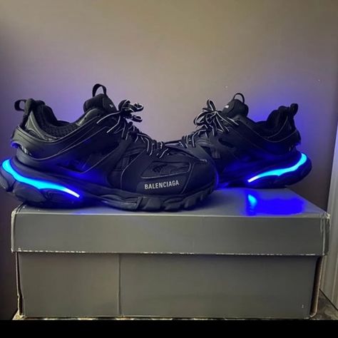 Balenciaga track LED sneakers Track Led Balenciaga, Balenciaga Track Led Outfit, Track Runners Balenciaga, Led Balenciaga, Balenciaga Track Outfit, Zara Drip Outfit, Balenciaga Track Black, Birthday Fit Ideas, Shoe Locker