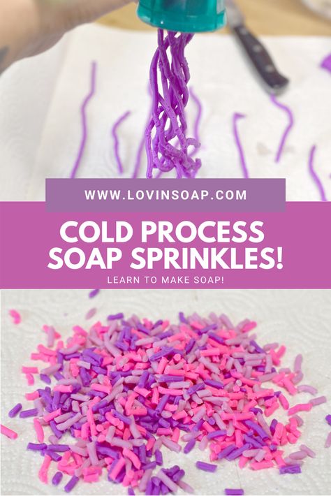 Make Sprinkles, Soap Dough, Milk Soap Recipe, Soap Studio, Soap Embeds, Diy Soap Recipe, Cold Process Soap Recipes, Make Soap, Soap Cake