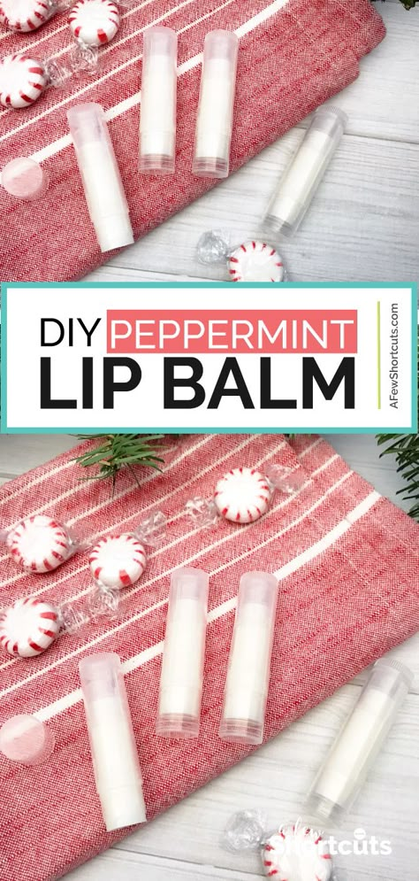 Peppermint Lip Balm Recipe, Diy Peppermint Lip Balm, Homemade Lip Balm Recipe, Lip Balm Recipe, Diy Lip Balm Recipes, Balm Recipe, Peppermint Lip Balm, Lip Balm Recipes, Homemade Lip Balm