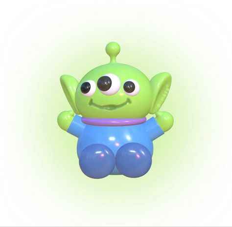 Alien Icon, Toy Story Alien, Toy Story, Green, White