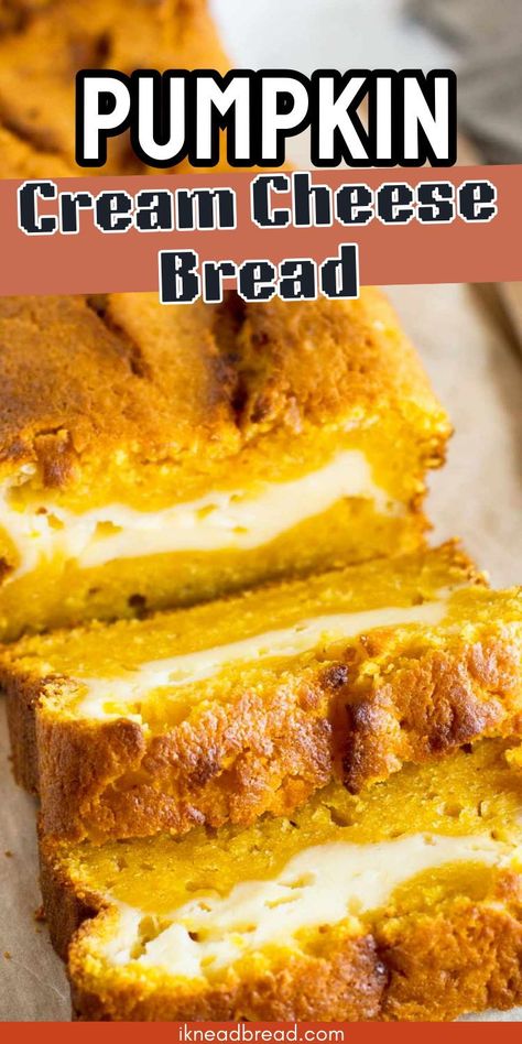 Pumpkin Cream Cheese Bread is a delightful and comforting fall quick 
bread. This moist and flavorful treat combines pumpkin puree with creamy
 layer of cream cheese, creating a truly irresistible treat. The 
addition of warm spices like cinnamon and nutmeg adds a cozy and festive
 touch to this classic recipe.
Whether you're enjoying a slice of Pumpkin Cream Cheese Bread for 
breakfast, a snack, or a dessert, you're sure to be delighted by its 
rich and satisfying flavor. Moist Pumpkin Bread With Cream Cheese, Healthy Pumpkin Cream Cheese Bread, Cream Cheese Swirled Cinnamon Pumpkin Butter Bread, Cream Cheese Swirled Pumpkin Bread, Cream Cheese Swirled Cinnamon Pumpkin Bread, Pumpkin Cream Cheese Bread, Pumpkin Puree Recipes, Cream Cheese Bread, Chocolate Loaf Cake