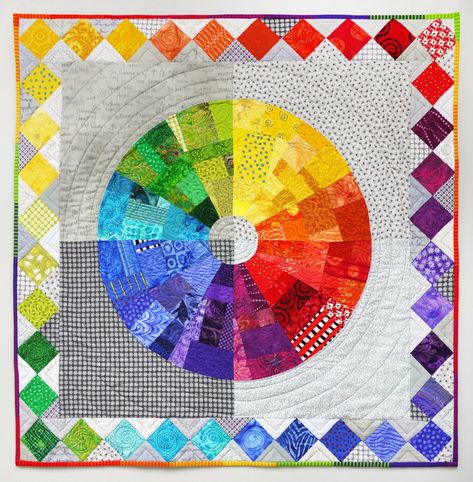 Color Wheel Quilt Pattern, Colorful Baby Quilt, Rainbow Quilts, Rainbow Quilt, Colour Wheel, Coloring Images, Colorful Quilts, Rainbow Dress, Color Spectrum