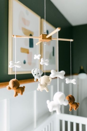 Minimalism Nursery, Dog Nursery Theme, Joanna Gaines Decor, Crib Mobiles, Vintage Decor Ideas, Warm Minimalism, Puppy Nursery, Nursery Reveal, Baby Boy Themes