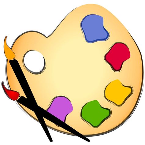 art supplies, consisting of brushes, paint, and a palette Artist Clipart, Pallet Kids, Deco Paint, Free Clipart Images, Kids Art Supplies, Wall Murals Painted, Preschool Art Activities, Pallet Painting, Art Organization