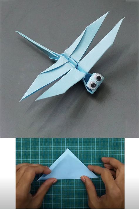 How to make paper Dragonfly - Origami Craft Ideas - It is Very Easy and Simple paper Dragonfly Making - DIY paper Craft. #Dragonfly #Origami #DIY