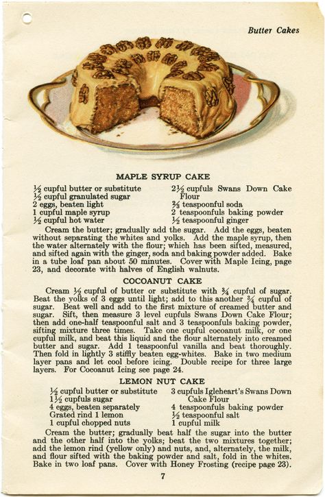 Bero Recipes, Vintage Meals, Maple Syrup Cake, Newspaper Recipes, Happy Cakes, Maple Cake, Pear And Almond Cake, Historical Recipes, Syrup Cake