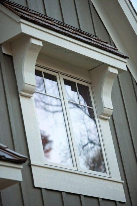 window detail Window Shutters Exterior, Shutter Designs, Exterior Window, Window Trim Exterior, Shed Roof, Window Ideas, Diy Outdoor Decor, White Windows, Traditional Exterior