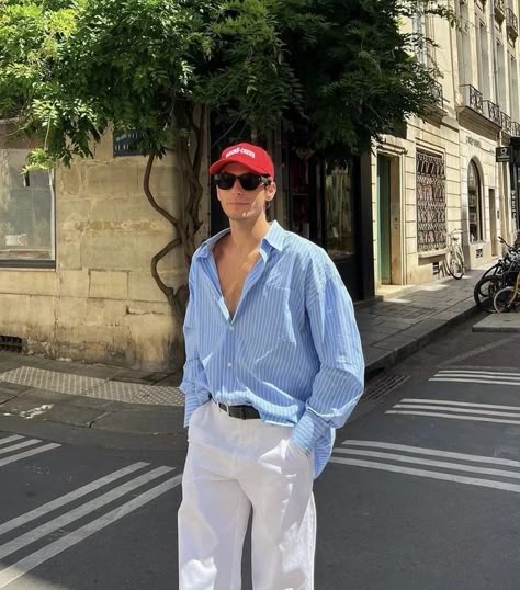 Europe Vacation Outfits Men, Men Linen Outfit Summer, Ny Fits, Spain Fits, London Streetwear, Italy Fits, Spiritual Fashion, Preppy Streetwear, London Boy