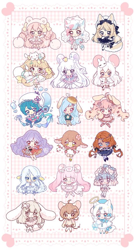 [C] Mini Chibi Commissions 01 by Squishibear on DeviantArt Funky Artstyles, Mini Chibi, Horoscope Art, Chibi Girl Drawings, Arte Do Kawaii, Chibi Anime Kawaii, Pokemon Birthday, Chibi Girl, Cute Animal Drawings Kawaii