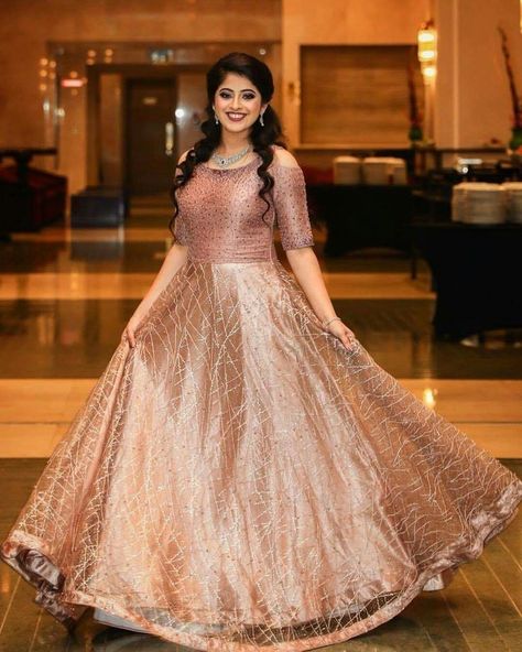 Gowns Dresses Indian Receptions, Gowns Dresses Indian, Engagement Gowns, Frocks And Gowns, Indian Wedding Gowns, Choli Dress, Gown Party Wear, Lehnga Dress, Golden Colour