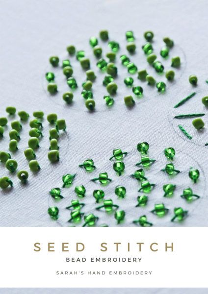 Sewing With Beads Hand Embroidery, How To Add Beads To Embroidery, Adding Beads To Embroidery, Easy Sequin Embroidery, Stitching Beads On Fabric, How To Bead Fabric, Seed Bead Embroidery Tutorial, How To Bead On Fabric, How To Embroider Beads By Hand