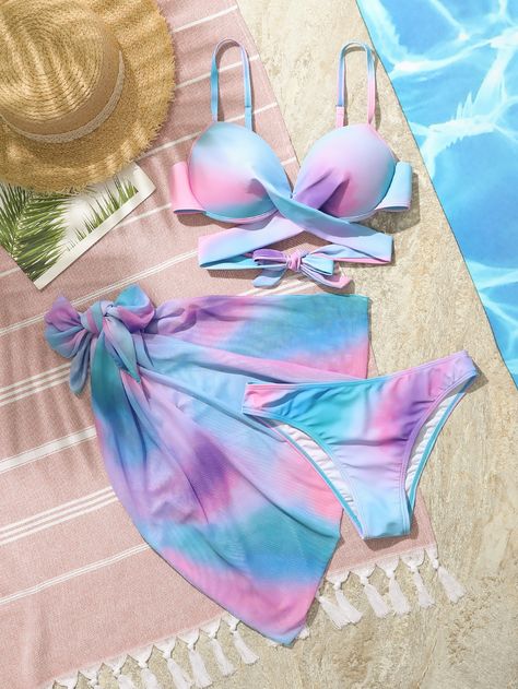 Multicolor Boho    Tie Dye  Embellished High Stretch  Women Beachwear Tie Dye Swimwear, Boho Tie Dye, Swimming Beach, Cute Bathing Suits, Swimwear Dress, Cute Swimsuits, Beachwear For Women, Harajuku Fashion, Swimwear Collection