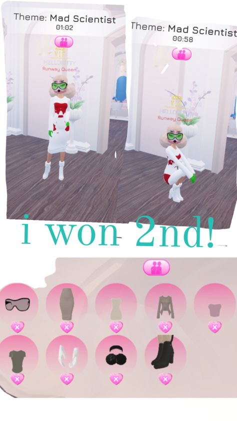 this pintrest pin has an outfit that won 2nd for the theme Mad Scientist in the game Dress to Impress on Roblox Game Dresses, Mad Scientist, The Game, Dress To Impress, Dress Outfits