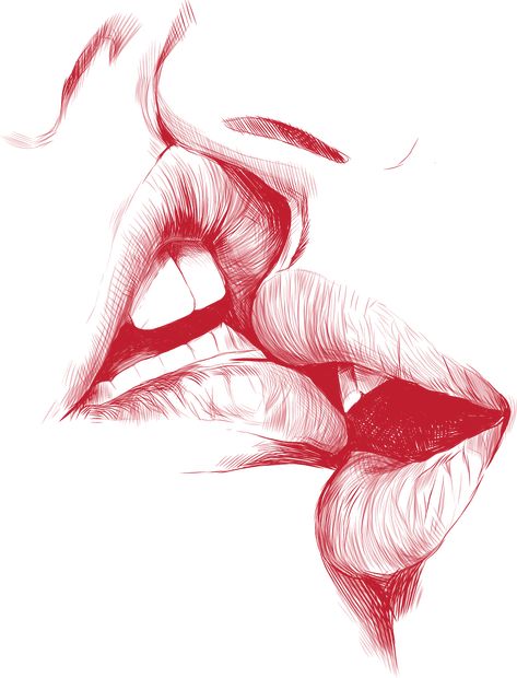 Kissing Drawing, Lips Sketch, Lips Art Print, Lips Painting, Kiss Painting, Romantic Drawing, Lip Drawing, Two Lips, Kissing Lips