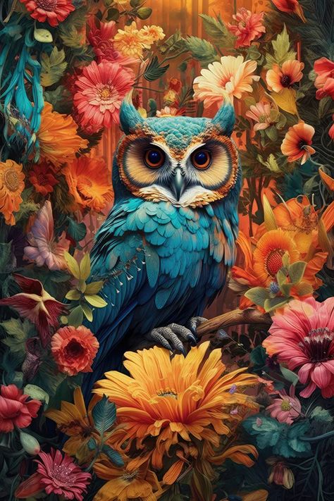 Owl Canvas, Colorful Owls, Diamond Painting Kits, Owl Painting, Art Kits, Owl Art, Jolie Photo, Painting Canvas, Diamond Art