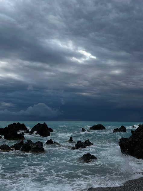 Rainy Studio Ghibli, Moody Coastal, Ocean Rain, Beach Sunset Photography, Rainy Sky, Rain Painting, Rain And Thunder, Rain Storm, Cardboard House